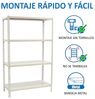 Simon Rack Schwerlastregal, 1500 x 1000 x 300 mm, Bis 180 kg Belastbar, 4 Verstellbare Ablagen, Kellerregal, Lagerregal, Weiss - Simonclick Bild 5
