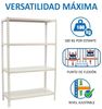 Simon Rack Schwerlastregal, 1500 x 1000 x 300 mm, Bis 180 kg Belastbar, 4 Verstellbare Ablagen, Kellerregal, Lagerregal, Weiss - Simonclick Bild 4
