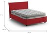 Talamo Italia - Ashasa Doppelbett, Stauraumbett mit Stoffbezug, 100 % Made in Italy, Öffnung vorne, geeignet für Matratze 120x190 cm, rot Bild 2