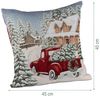 formano Weihnachtskissen 45 cm mit Auto + Baum-Motiv Deko Kissen mit Füllung ohne Reißverschluss - Weihnachten – festliches Sofakissen – Rückseite rot – Winter Dekoration Bild 3