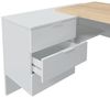 Wendeschreibtisch mit 3-Schubladen-Kommode, Eckschreibtisch, cm 145x108h73, Eiche und Weiß Bild 5