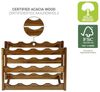 WENKO Weinregal Mod. Fondi aus massivem Akazienholz für 12 Flaschen auf 3 Ebenen hochwertige Verarbeitung rustikales Design Maße 42 x 28 x 21 cm braun Bild 5