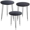 DRW Set mit 3 Beistelltischen aus Holz und Metall in Schwarz mit Marmor-Effekt, 38x53 cm, 38x49 und 38x45 cm, 38x53, 38x49 y 38x45 cm Bild 1