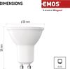 EMOS LED Lampe Spot 3er Pack, MR16 mit GU10 Sockel, 7W Ersatz für 60W Halogenlampe, Helligkeit 806 lm, Neutralweiß 4000 K, 30000 h Lebensdauer, CRI min. 80, 100° Abstrahlwinkel, weiße Farbe Bild 2