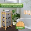 HEIMWERT Wäschekorb Regal 3 Fächer - Stabiler Wäschesortierer aus Bambus Holz - Wäschesammler 44 x 34,5 x 96 cm groß für Badezimmer und Schlafzimmer I Wäsche Organizer mit Textil Korb (PLATINGRAU) Bild 5