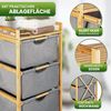 HEIMWERT Wäschekorb Regal 3 Fächer - Stabiler Wäschesortierer aus Bambus Holz - Wäschesammler 44 x 34,5 x 96 cm groß für Badezimmer und Schlafzimmer I Wäsche Organizer mit Textil Korb (PLATINGRAU) Bild 3