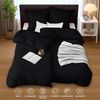 Utopia Bedding Bettwäsche 135x200 4teilig - Mikrofaser 2 Bettbezug 135x200 cm + 2 Kissenbezüge 80x80 cm - Schwarz Bild 5