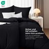 Utopia Bedding Bettwäsche 135x200 4teilig - Mikrofaser 2 Bettbezug 135x200 cm + 2 Kissenbezüge 80x80 cm - Schwarz Bild 4