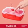 Sistema Microwave-Heat & Eat mikrowellenfeste Lunchbox Set | 3 rechteckige Mikrowellen-Brotdosen mit Deckel (1x1,25 L + 2x525 ml) | verschließbare Clips und Belüftungsventile | BPA-frei Bild 3