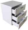 HTI-Living Nachtschrank Nachtkommode 3 Schubladen Nina Weiß (Stück, 1-St, 1 Nachtschrank) Nachtschrank Nachttisch Bild 4