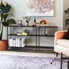 DanDiBo Konsolentisch Metall Schwarz Schmal mit 3 Ebenen Modern 140x70x25 cm Regal Stehend Standregal 96471 Metallregal mit Ablage Bild 2