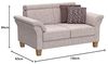 Cavadore 2-Sitzer Sofa Ammerland / Couch mit Federkern im Landhausstil / Inkl. verstellbaren Kopfstützen / 156 x 84 x 93 / Strukturstoff weiß-beige Bild 3