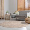 Teppich Rund Hochflor Shaggy - 200x200cm - Beige Einfarbig Uni Flauschig Modern Boho Wohnzimmer Schlafzimmer Deko Teppiche Weich Schlafzimmer Bild 4