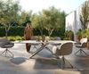 Outdoortisch Edge 300x100 cm Keramik Laminam® Travertino Bianco Creme-Weiß Kreuzgestell Rechteck Edelstahl Bild 4