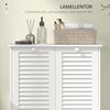 HOMCOM Badkommode Wäscheschrank, Badschrank mit 2 Wäschekörben, Griffen, Lamellentüren (Wäschesammler, 1 St, Badmöbel), für Badezimmer 70 x 38 x 73 cm Weiß Bild 5