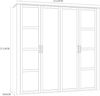 FORTE Bohol Schrank 210 220, Kleiderschrank mit Spiegel, Drehtürenschrank Landhausstil, Schlafzimmer, Holzwerkstoff, Riviera Eiche/Sibiu Lärche Holzdekor, 215,9 cm breit x 214 cm hoch x 59,6 cm tief Bild 3