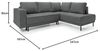 Ecksofa Rodario mit Schlaffunktion, Easy-Clean-Veloursbezug in Dunkelgrau, rechtsseitig Bild 2