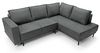 Ecksofa Rodario mit Schlaffunktion, Easy-Clean-Veloursbezug in Dunkelgrau, rechtsseitig Bild 4