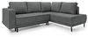 Ecksofa Rodario mit Schlaffunktion, Easy-Clean-Veloursbezug in Dunkelgrau, rechtsseitig Bild 3