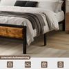 VECELO Bettgestell 90x200 Bettrahmen mit Holz Kopfteil, Metall Lattenrost und 31cm Stauraum, Industrial Design, stabil und geräuschlos für Jugendzimmer und Gästezimmer, Braun Bild 4