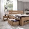 Meble Stolrus Schlafzimmer-Set Bettkasten Schubladen Kernbuche massiv geölt 2er oder 4er Set Judith, Front kernbuche massiv Bild 3