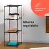 Avilia Platzsparendes Schuhregal mit 3 Ablagen aus Stoff – Set mit 2 modularen Regalen 34 x 34 x 98 cm – vielseitiges Bücherregal für Badezimmer, Küche und Wohnzimmer, leicht und robust für Bild 5