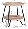 MEUBLE Cosy Nachttisch Ronde Nachtschrank mit offenen Ablagen für Schlafzimmer, Industrie, aus Ingenieurholz Metall, Hellbraun + Schwarz Bild 2