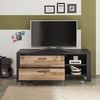 Dallas TV-Lowboard in Montana Oak Optik, Graphit - Moderner TV Schrank mit Schubladen und viel Stauraum für das Jugendzimmer - 138 x 54 x 46 cm (B/H/T) Bild 5