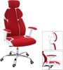 Bürostuhl HWC-F12, Schreibtischstuhl Drehstuhl Chefsessel, Sliding-Funktion Stoff/Textil + Kunstleder ~ rot/weiß Bild 3