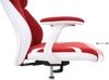 Bürostuhl HWC-F12, Schreibtischstuhl Drehstuhl Chefsessel, Sliding-Funktion Stoff/Textil + Kunstleder ~ rot/weiß Bild 4