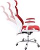 Bürostuhl HWC-F12, Schreibtischstuhl Drehstuhl Chefsessel, Sliding-Funktion Stoff/Textil + Kunstleder ~ rot/weiß Bild 5