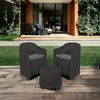 Dmora - Outdoor-Lounge-Set Milazzo, Gartenkomposition mit 2 Sesseln und 1 Couchtisch, Lounge für drinnen und draußen mit Kissen, 100% Made in Italy, Anthrazit Bild 4