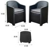 Dmora - Outdoor-Lounge-Set Milazzo, Gartenkomposition mit 2 Sesseln und 1 Couchtisch, Lounge für drinnen und draußen mit Kissen, 100% Made in Italy, Anthrazit Bild 3