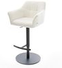 Barstuhl Yulo-Flex Bouclé Soft Beige Drehfuß höhenverstellbar Metall Schwarz Bild 2