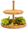 Relaxdays Etagere Bambus H: 25 cm D: 30 cm 3-stöckige Obstetagere aus Holz mit 3 runden Schalen zur Ablage, Natur & Etagere Bambus H: 25 cm D: 25 cm 2-stöckige Obstetagere aus Holz Bild 5