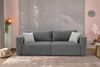 Schlafcouch Verwandlung Big-Sofa zum Ecksofa Schlaffunktion Bettkasten Cord Grau Bild 2