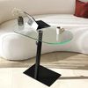 Modern Coffee Table with 100% Tempered Glass Top, Black Metal Frame, Antibacterial & Rustproof Legs, Adjustable Height, 70 x 75 x 35 cm | Stylish Industrial Design Bild 3