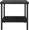 vidaXL Beistelltisch Schwarz 45x45x45 cm Poly Rattan und Hartglas 319398 Bild 5