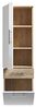 Posseik Badezimmerschrank Schrank 30 x 40 x 134 cm sonoma eiche - weiß Hochglanz Bild 5