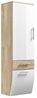 Posseik Badezimmerschrank Schrank 30 x 40 x 134 cm sonoma eiche - weiß Hochglanz Bild 1