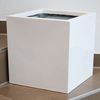 Pflanzkübel Blumenkübel Blumentopf Fiberglas Quadrat LxBxH 48 x 48 x 48 cm hochglanz weiß. Bild 3