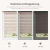 WOLTU Doppelrollo Klemmfix ohne Bohren Holzlook Natur B80 x H150 cm, Duo Rollo Zebrarollo Fensterrollo Klemmrollo Seitenzugrollo Easyfix lichtdurchlässig & verdunkelnd Rollos für Fenster und Tür Bild 3