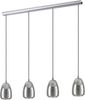 Eglo 98616 Pendelleuchte ALOBRASE chrom, Rauchglas schwarz-transparent E27 4X40W L:108cm B:15cm H:110cm dimmbar Bild 1