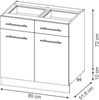 Küchenunterschrank Fame-Line GrauBeige 80 cm ohne Arbeitsplatte Vicco Bild 2