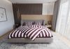 Mako Satin Bettwäsche Blocksteifen brombeer 135x200 + 80x80 Bild 2