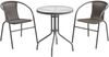 Bistrotisch Balkontisch Gartentisch Terrassentisch Glastisch dunkelgrau ⌀ 60 cm Bild 4