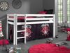 Spielbett Pino mit Textilset "Pirates", Kiefer massiv weiss Bild 2