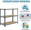 Simonrack Schwerlastregal, Lagerregal, 90 x 110 x 30 cm, Metallregal, Kellerregal, Biegestelle 200 kg, 3 Holzfachböden, Grau/Holz - Maderclick Bild 4