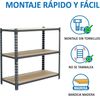 Simonrack Schwerlastregal, Lagerregal, 90 x 110 x 30 cm, Metallregal, Kellerregal, Biegestelle 200 kg, 3 Holzfachböden, Grau/Holz - Maderclick Bild 5