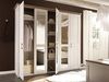 Möbel-Eins LUBA Drehtürenschrank 5trg, Material MDF, weiss piniefarbig/trüffelfarbig Bild 2